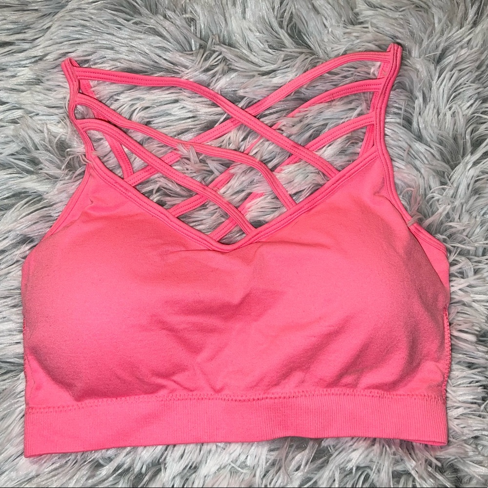 Zenana Outfitters Hot Pink Criss-Criss Bralette